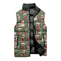 Chihuahua Santa Clau Christmas Sleeveless Puffer Jacket Xmas Holiday Patterns - Wonder Print Shop