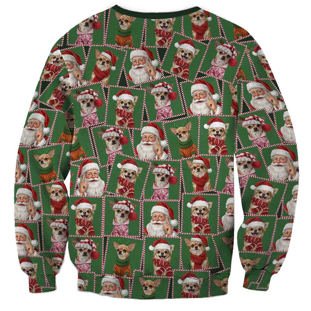 Chihuahua Santa Clau Christmas Sweatshirt Xmas Holiday Patterns - Wonder Print Shop
