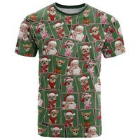 Chihuahua Santa Clau Christmas T Shirt Xmas Holiday Patterns - Wonder Print Shop