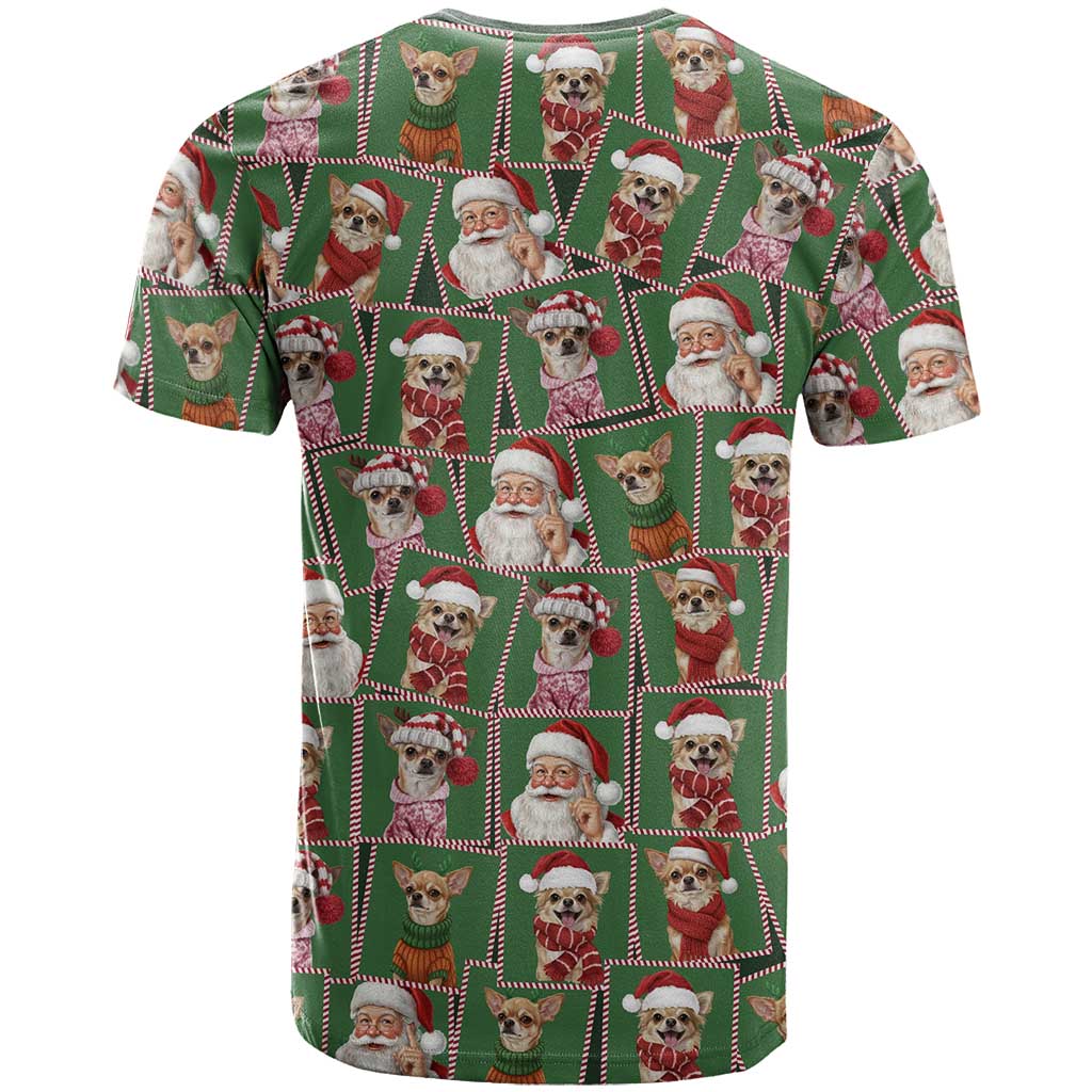 Chihuahua Santa Clau Christmas T Shirt Xmas Holiday Patterns - Wonder Print Shop