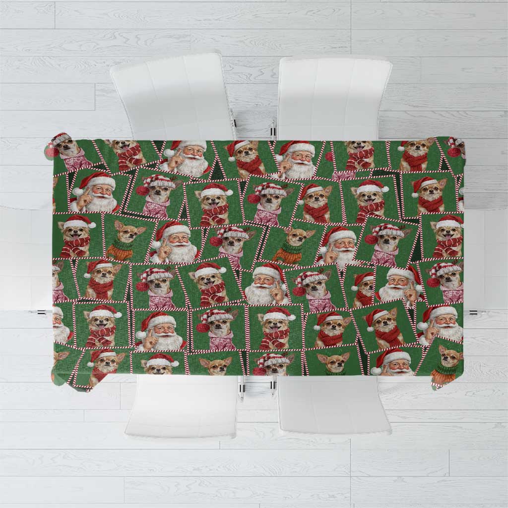 Chihuahua Santa Clau Christmas Tablecloth Xmas Holiday Patterns - Wonder Print Shop
