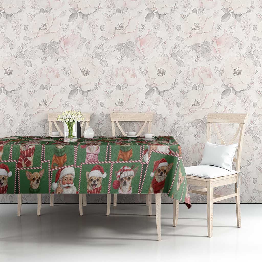 Chihuahua Santa Clau Christmas Tablecloth Xmas Holiday Patterns - Wonder Print Shop