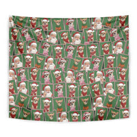 Chihuahua Santa Clau Christmas Tapestry Xmas Holiday Patterns - Wonder Print Shop