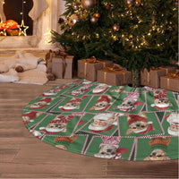 Chihuahua Santa Clau Christmas Tree Skirt Xmas Holiday Patterns - Wonder Print Shop