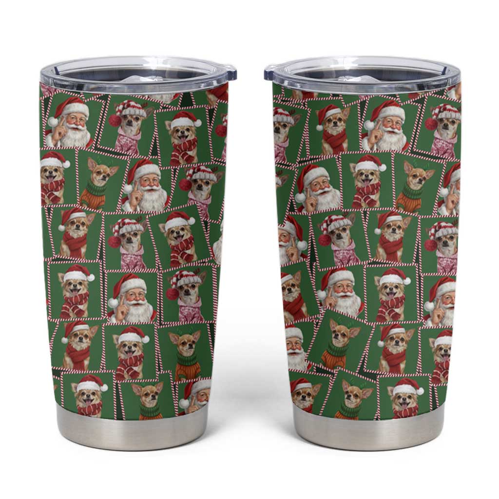 Chihuahua Santa Clau Christmas Tumbler Cup Xmas Holiday Patterns - Wonder Print Shop