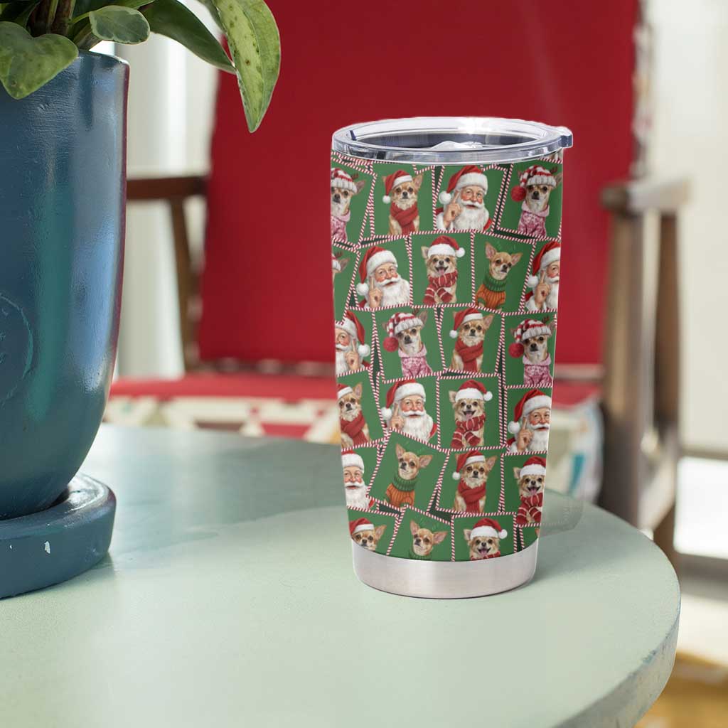 Chihuahua Santa Clau Christmas Tumbler Cup Xmas Holiday Patterns - Wonder Print Shop