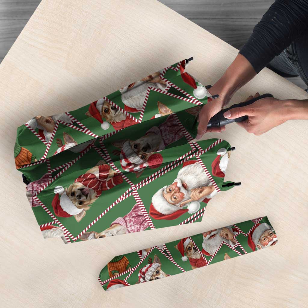 Chihuahua Santa Clau Christmas Umbrella Xmas Holiday Patterns - Wonder Print Shop