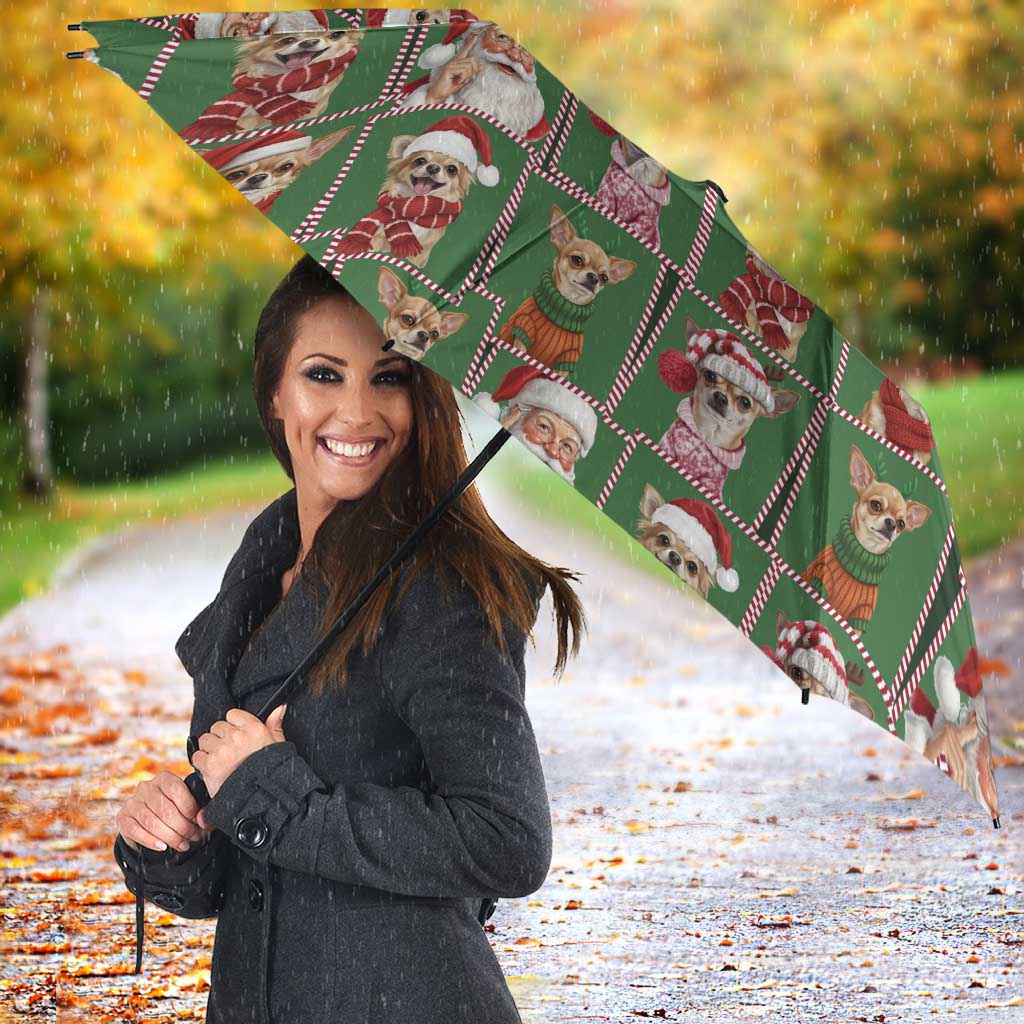 Chihuahua Santa Clau Christmas Umbrella Xmas Holiday Patterns - Wonder Print Shop