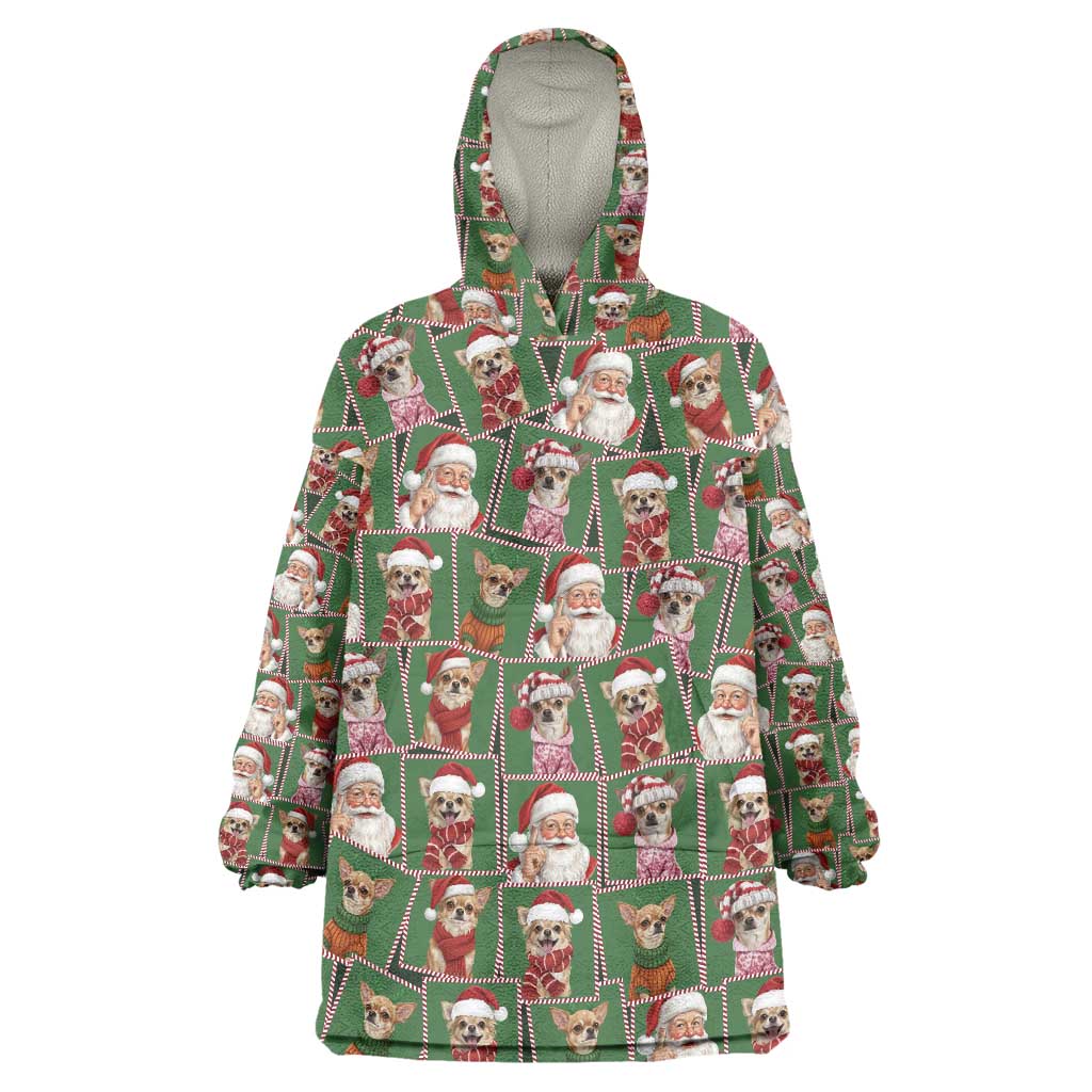 Chihuahua Santa Clau Christmas Wearable Blanket Hoodie Xmas Holiday Patterns - Wonder Print Shop