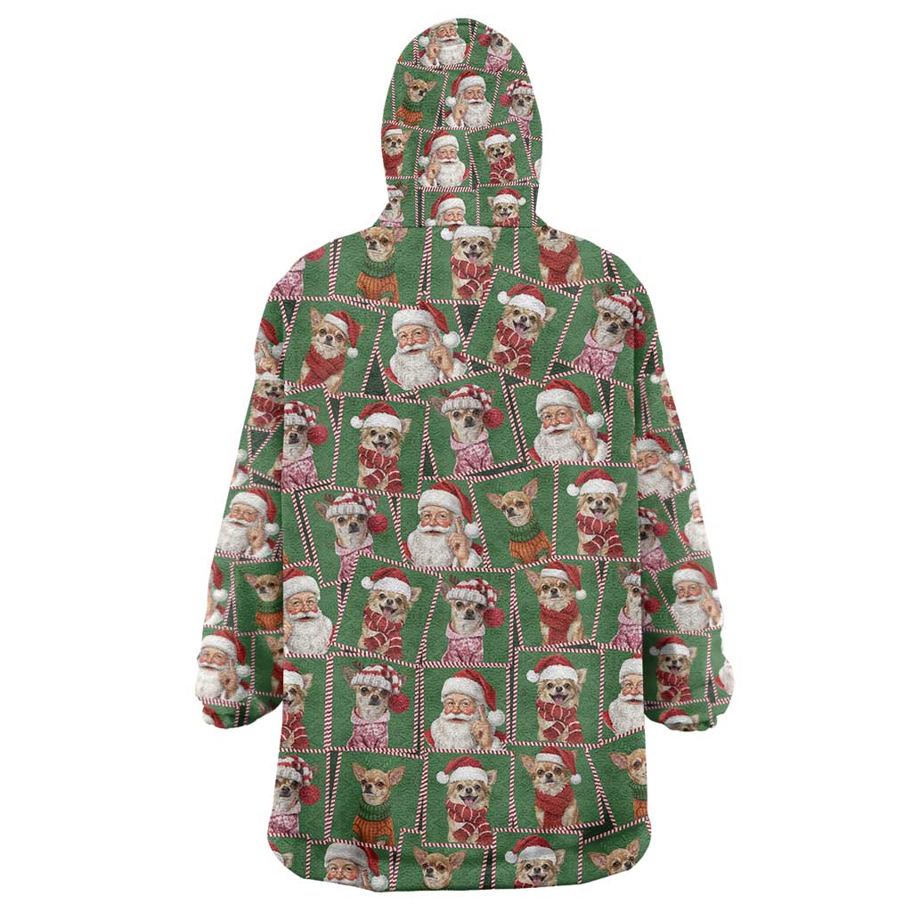 Chihuahua Santa Clau Christmas Wearable Blanket Hoodie Xmas Holiday Patterns - Wonder Print Shop