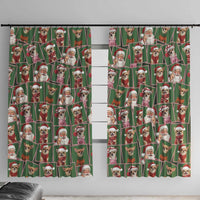 Chihuahua Santa Clau Christmas Window Curtain Xmas Holiday Patterns - Wonder Print Shop