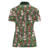 Chihuahua Santa Clau Christmas Women Polo Shirt Xmas Holiday Patterns - Wonder Print Shop