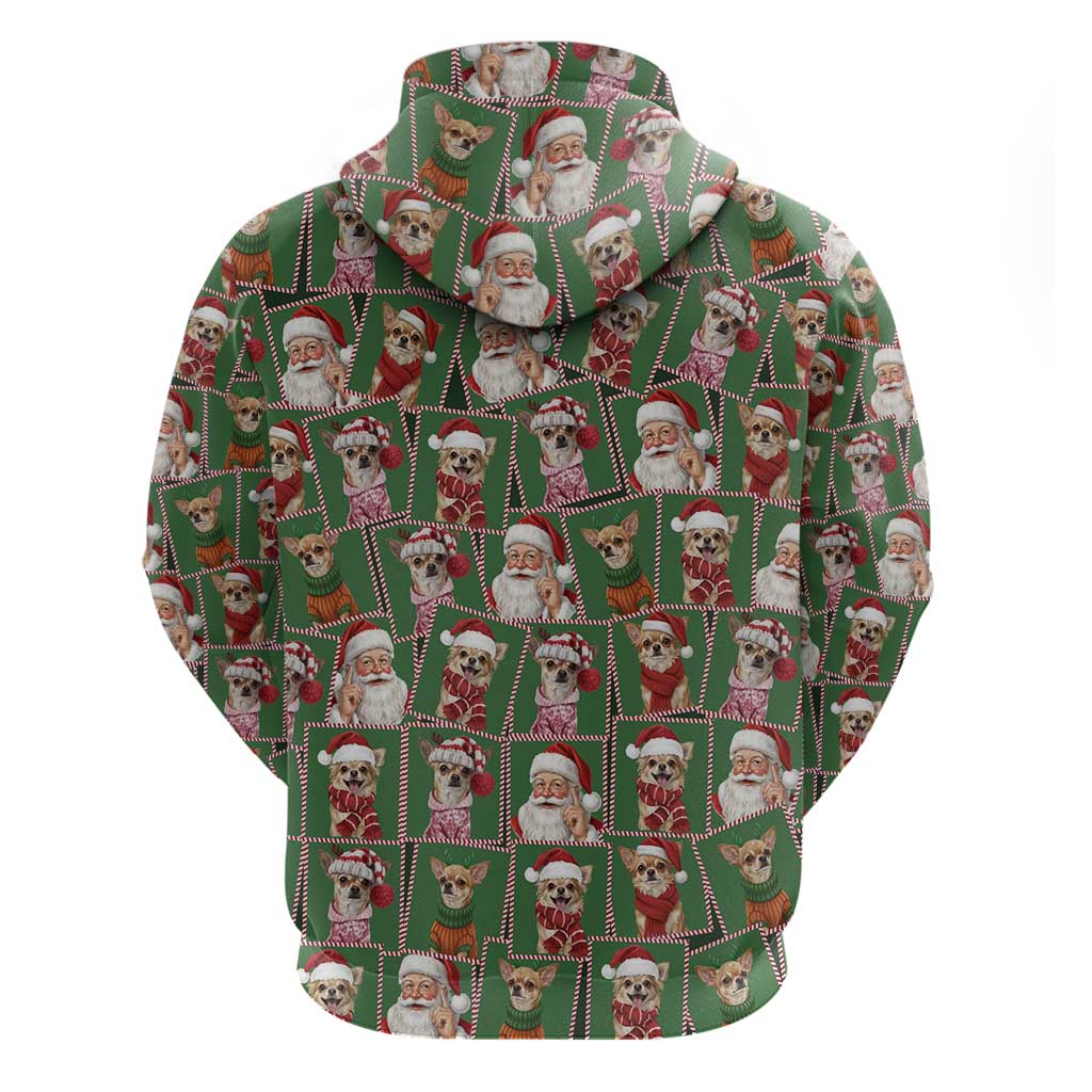 Chihuahua Santa Clau Christmas Zip Hoodie Xmas Holiday Patterns - Wonder Print Shop