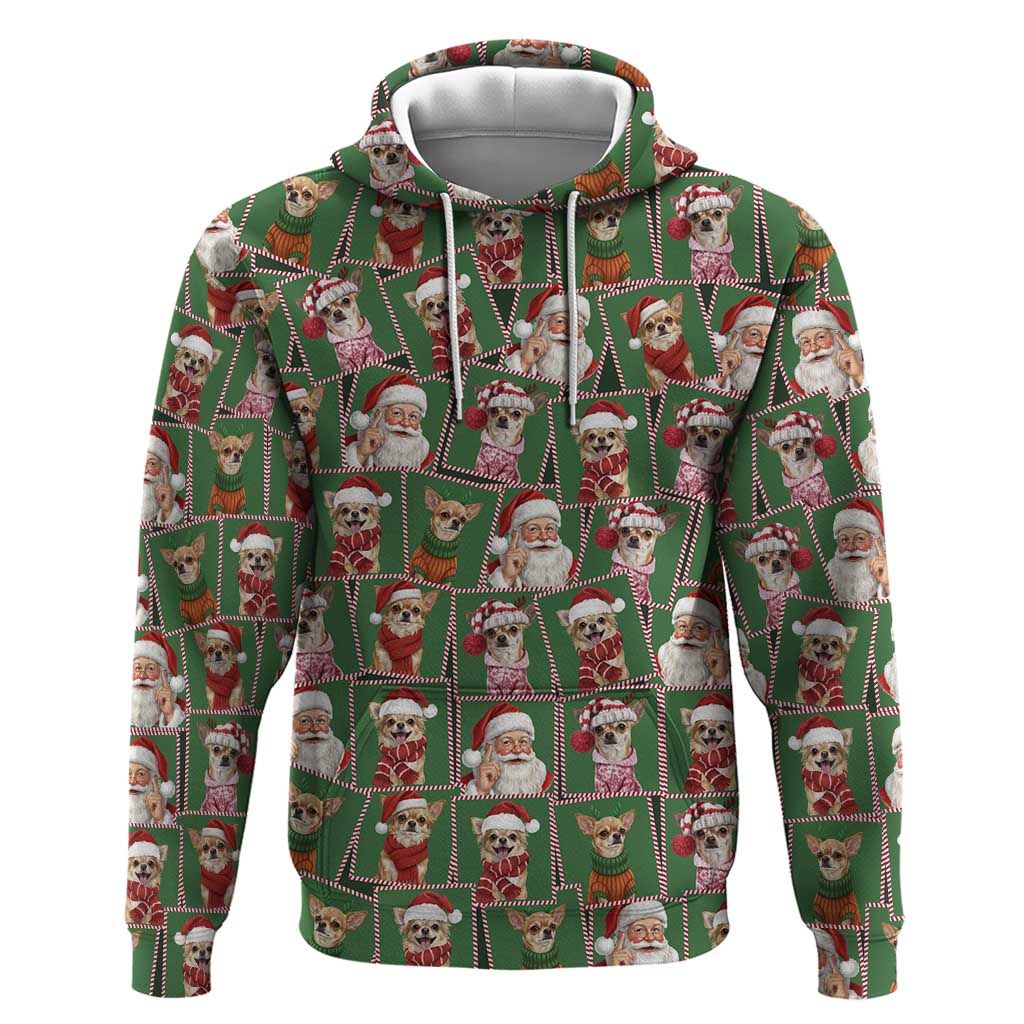 Chihuahua Santa Clau Christmas Zip Hoodie Xmas Holiday Patterns - Wonder Print Shop