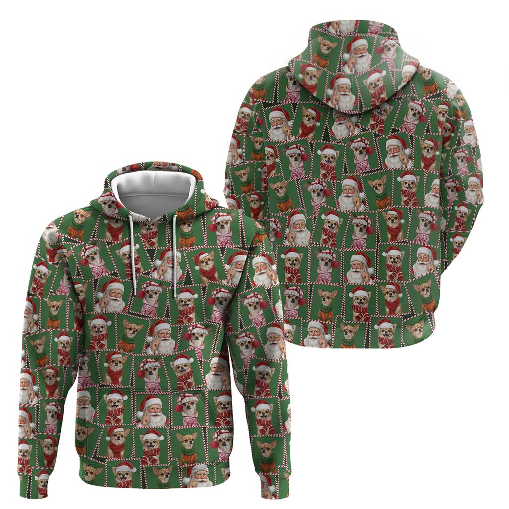 Chihuahua Santa Clau Christmas Zip Hoodie Xmas Holiday Patterns - Wonder Print Shop
