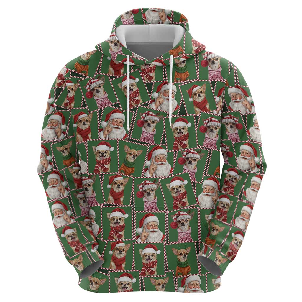 Chihuahua Santa Clau Christmas Zip Hoodie Xmas Holiday Patterns - Wonder Print Shop