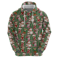 Chihuahua Santa Clau Christmas Zip Hoodie Xmas Holiday Patterns - Wonder Print Shop