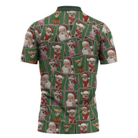 Chihuahua Santa Clau Christmas Zipper Polo Shirt Xmas Holiday Patterns - Wonder Print Shop