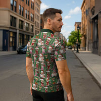 Chihuahua Santa Clau Christmas Zipper Polo Shirt Xmas Holiday Patterns - Wonder Print Shop