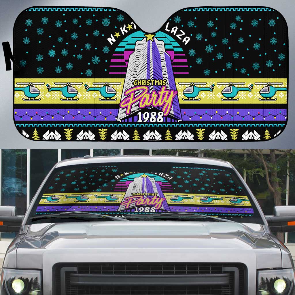Christmas Party 1988 Nakatomi Plaza Auto Sun Shade Xmas Holiday Patterns - Wonder Print Shop