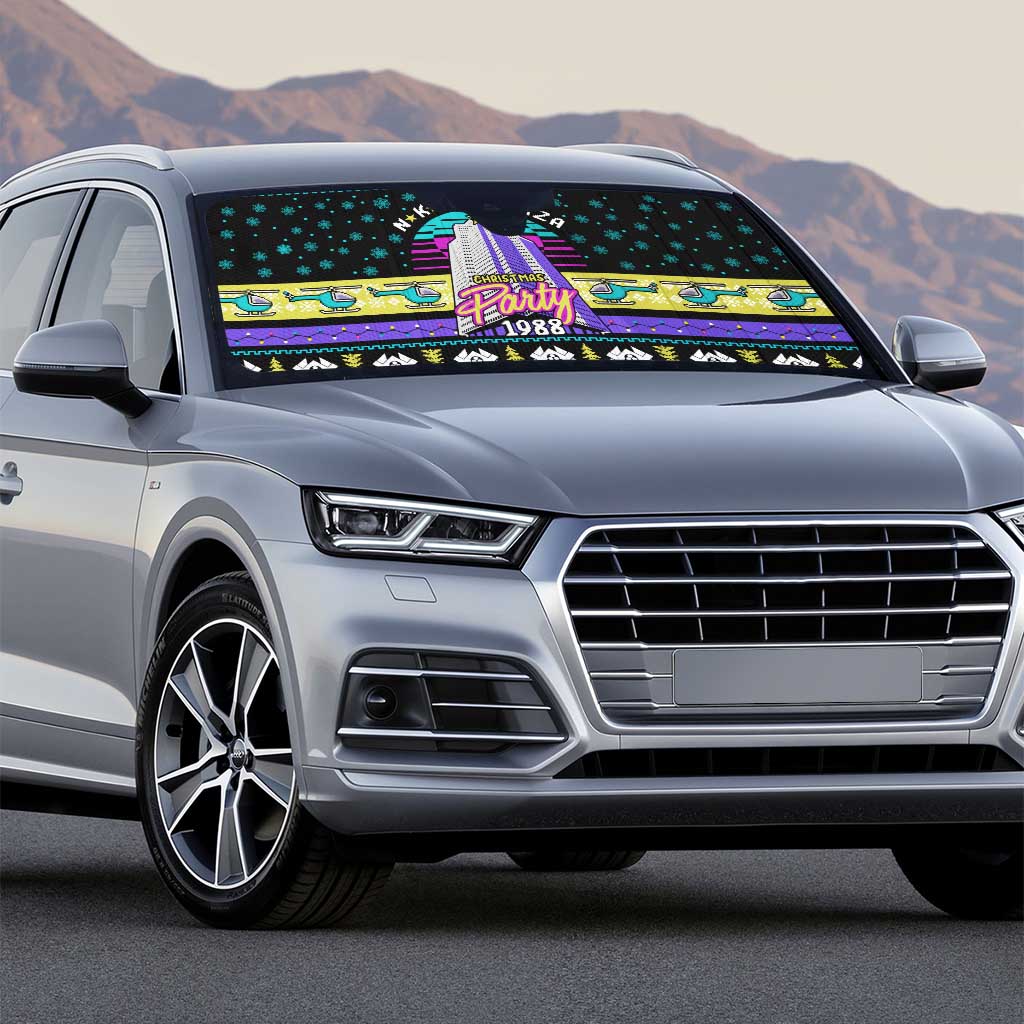 Christmas Party 1988 Nakatomi Plaza Auto Sun Shade Xmas Holiday Patterns - Wonder Print Shop