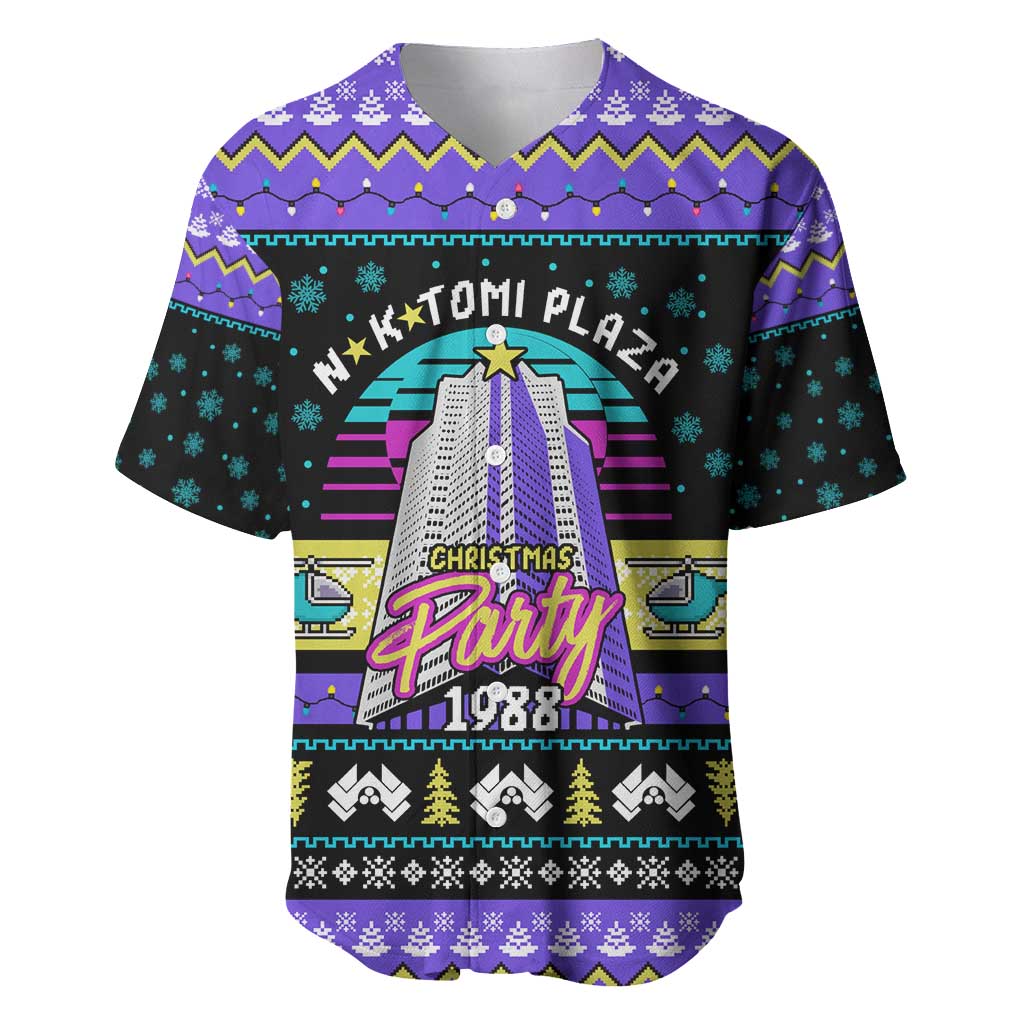 Christmas Party 1988 Nakatomi Plaza Baseball Jersey Xmas Holiday Patterns - Wonder Print Shop