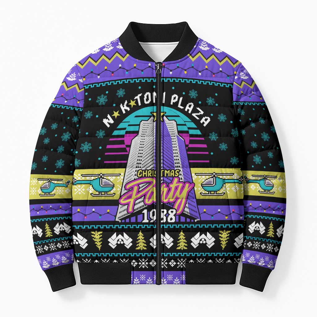 Christmas Party 1988 Nakatomi Plaza Bomber Puffer Jacket Xmas Holiday Patterns - Wonder Print Shop