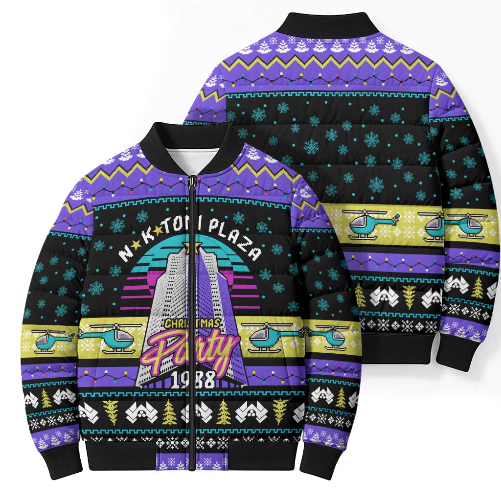 Christmas Party 1988 Nakatomi Plaza Bomber Puffer Jacket Xmas Holiday Patterns - Wonder Print Shop