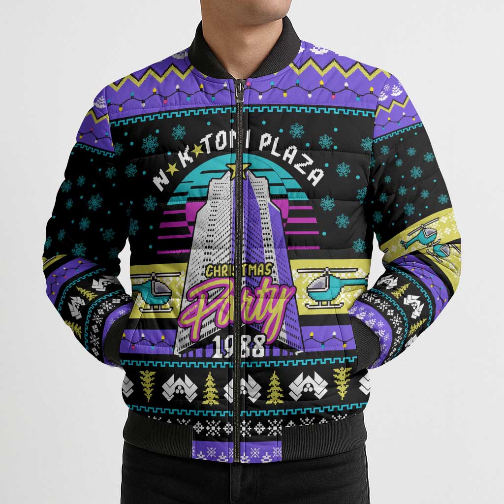 Christmas Party 1988 Nakatomi Plaza Bomber Puffer Jacket Xmas Holiday Patterns - Wonder Print Shop