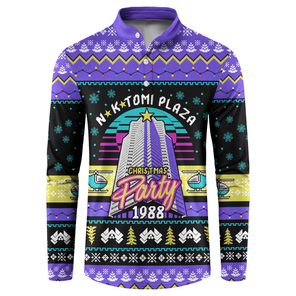 Christmas Party 1988 Nakatomi Plaza Button Sweatshirt Xmas Holiday Patterns - Wonder Print Shop
