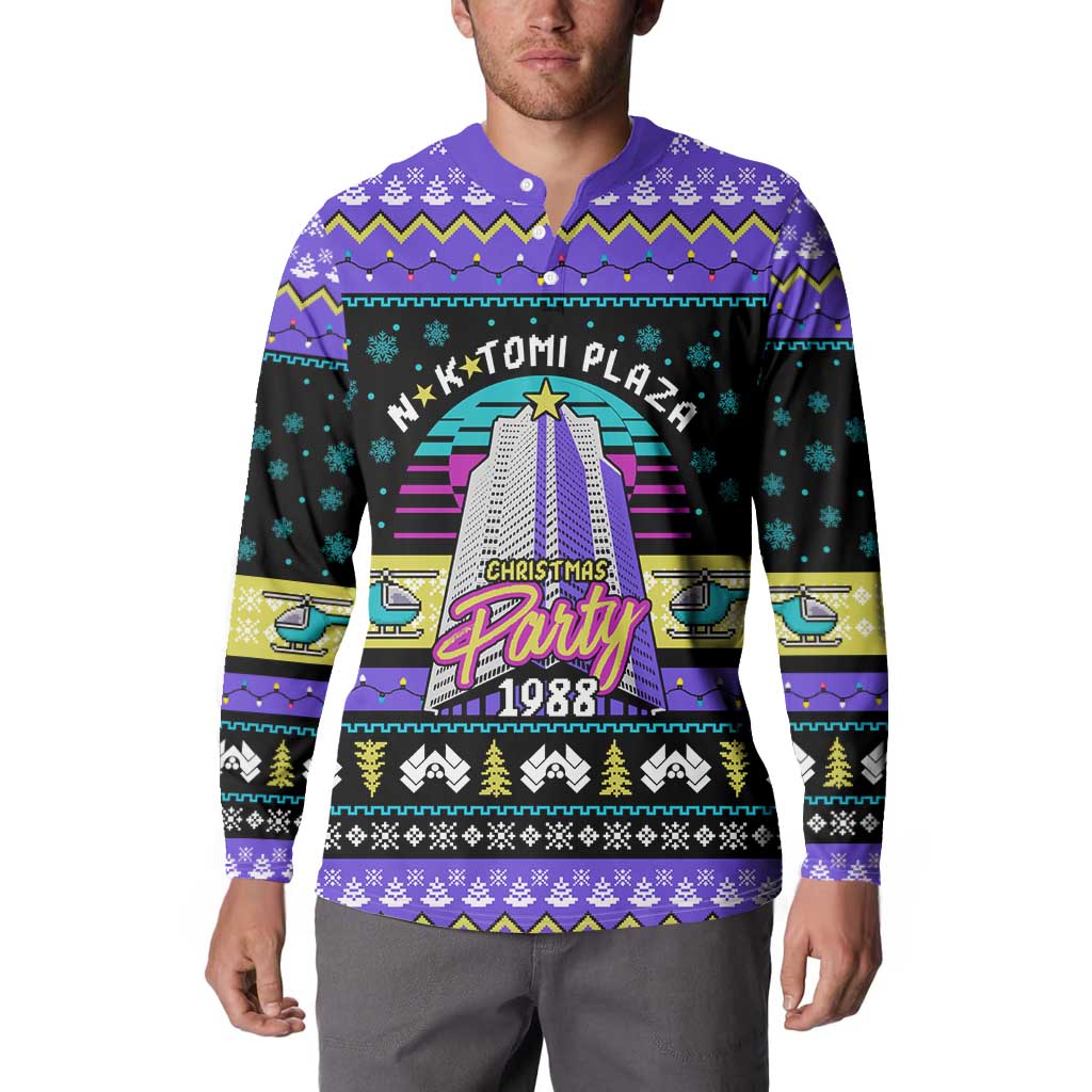 Christmas Party 1988 Nakatomi Plaza Button Sweatshirt Xmas Holiday Patterns - Wonder Print Shop
