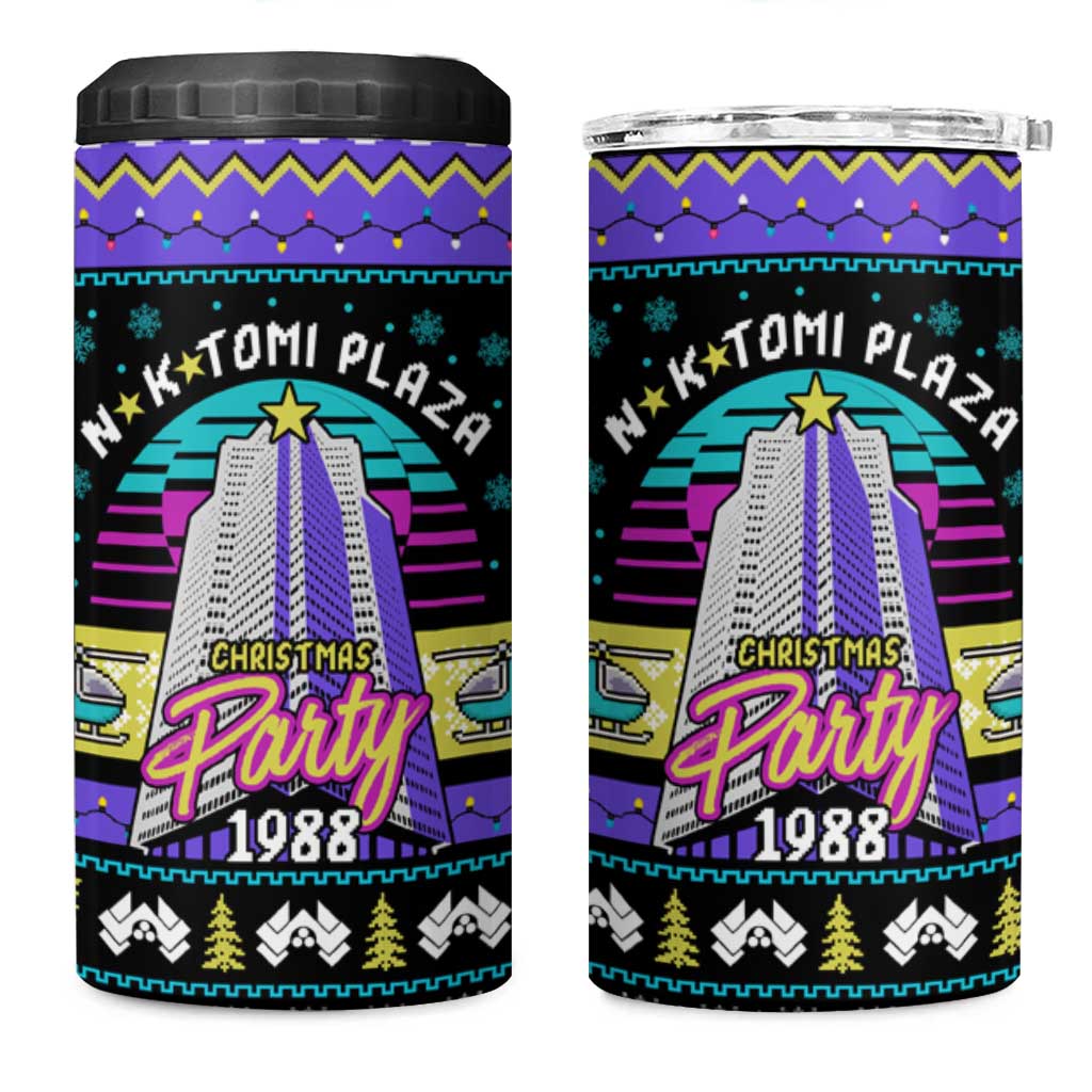 Christmas Party 1988 Nakatomi Plaza 4 in 1 Can Cooler Tumbler Xmas Holiday Patterns - Wonder Print Shop