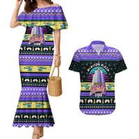 Christmas Party 1988 Nakatomi Plaza Couples Matching Mermaid Dress and Hawaiian Shirt Xmas Holiday Patterns - Wonder Print Shop