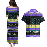 Christmas Party 1988 Nakatomi Plaza Couples Matching Puletasi and Hawaiian Shirt Xmas Holiday Patterns - Wonder Print Shop