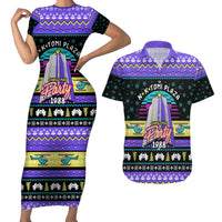 Christmas Party 1988 Nakatomi Plaza Couples Matching Short Sleeve Bodycon Dress and Hawaiian Shirt Xmas Holiday Patterns - Wonder Print Shop