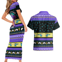 Christmas Party 1988 Nakatomi Plaza Couples Matching Short Sleeve Bodycon Dress and Hawaiian Shirt Xmas Holiday Patterns - Wonder Print Shop