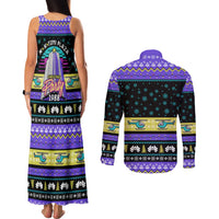 Christmas Party 1988 Nakatomi Plaza Couples Matching Tank Maxi Dress and Long Sleeve Button Shirt Xmas Holiday Patterns - Wonder Print Shop