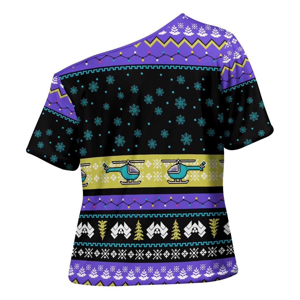 Christmas Party 1988 Nakatomi Plaza Cross Shoulder Shirt Xmas Holiday Patterns - Wonder Print Shop