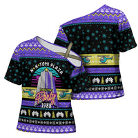 Christmas Party 1988 Nakatomi Plaza Cross Shoulder Shirt Xmas Holiday Patterns - Wonder Print Shop