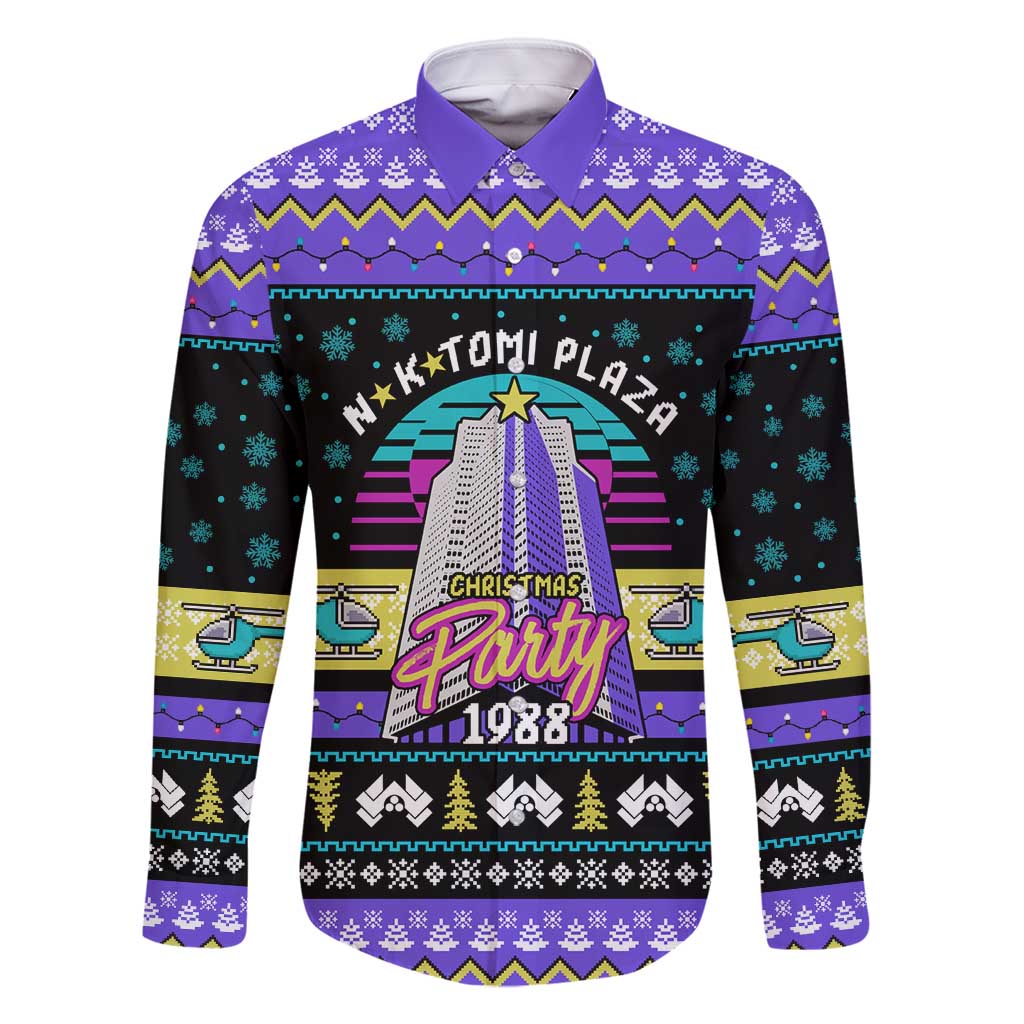 Christmas Party 1988 Nakatomi Plaza Family Matching Long Sleeve Bodycon Dress and Hawaiian Shirt Xmas Holiday Patterns - Wonder Print Shop