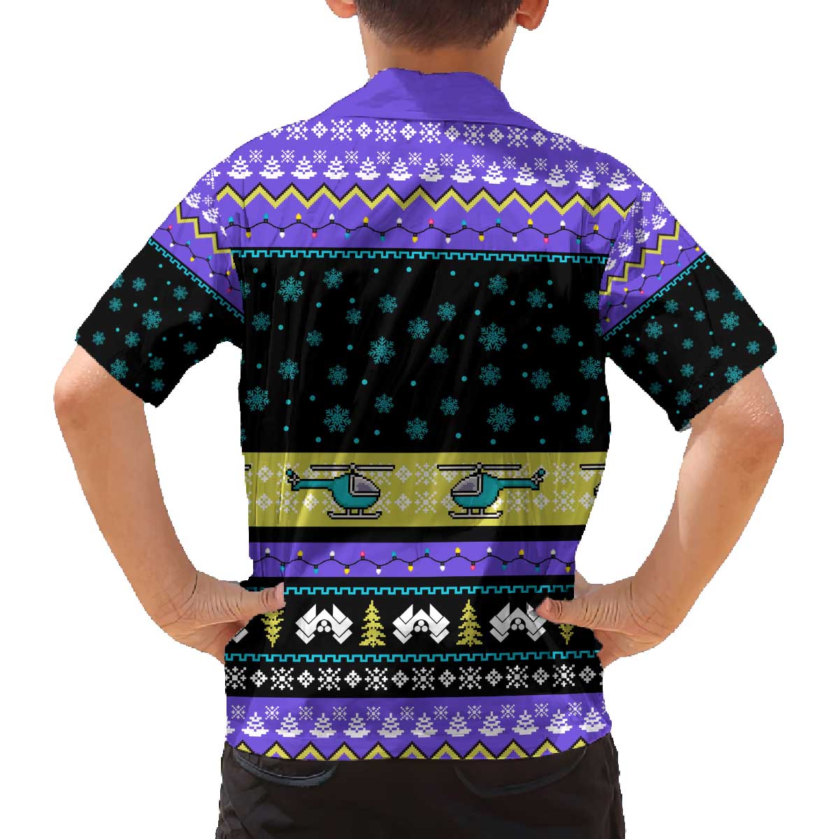 Christmas Party 1988 Nakatomi Plaza Family Matching Off The Shoulder Long Sleeve Dress and Hawaiian Shirt Xmas Holiday Patterns - Wonder Print Shop