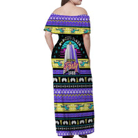 Christmas Party 1988 Nakatomi Plaza Family Matching Off Shoulder Maxi Dress and Hawaiian Shirt Xmas Holiday Patterns - Wonder Print Shop