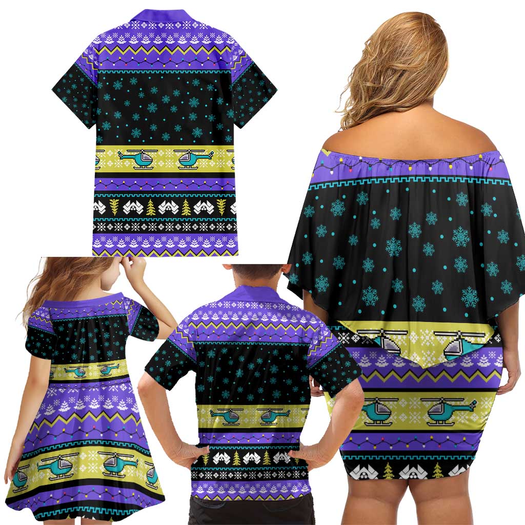 Christmas Party 1988 Nakatomi Plaza Family Matching Off Shoulder Short Dress and Hawaiian Shirt Xmas Holiday Patterns - Wonder Print Shop