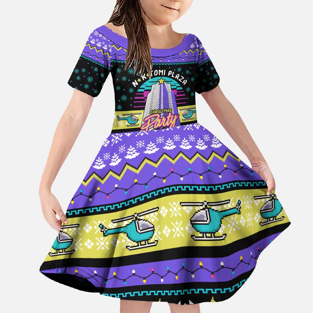 Christmas Party 1988 Nakatomi Plaza Family Matching Short Sleeve Bodycon Dress and Hawaiian Shirt Xmas Holiday Patterns - Wonder Print Shop