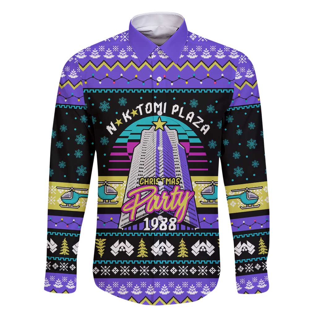 Christmas Party 1988 Nakatomi Plaza Family Matching Short Sleeve Bodycon Dress and Hawaiian Shirt Xmas Holiday Patterns - Wonder Print Shop