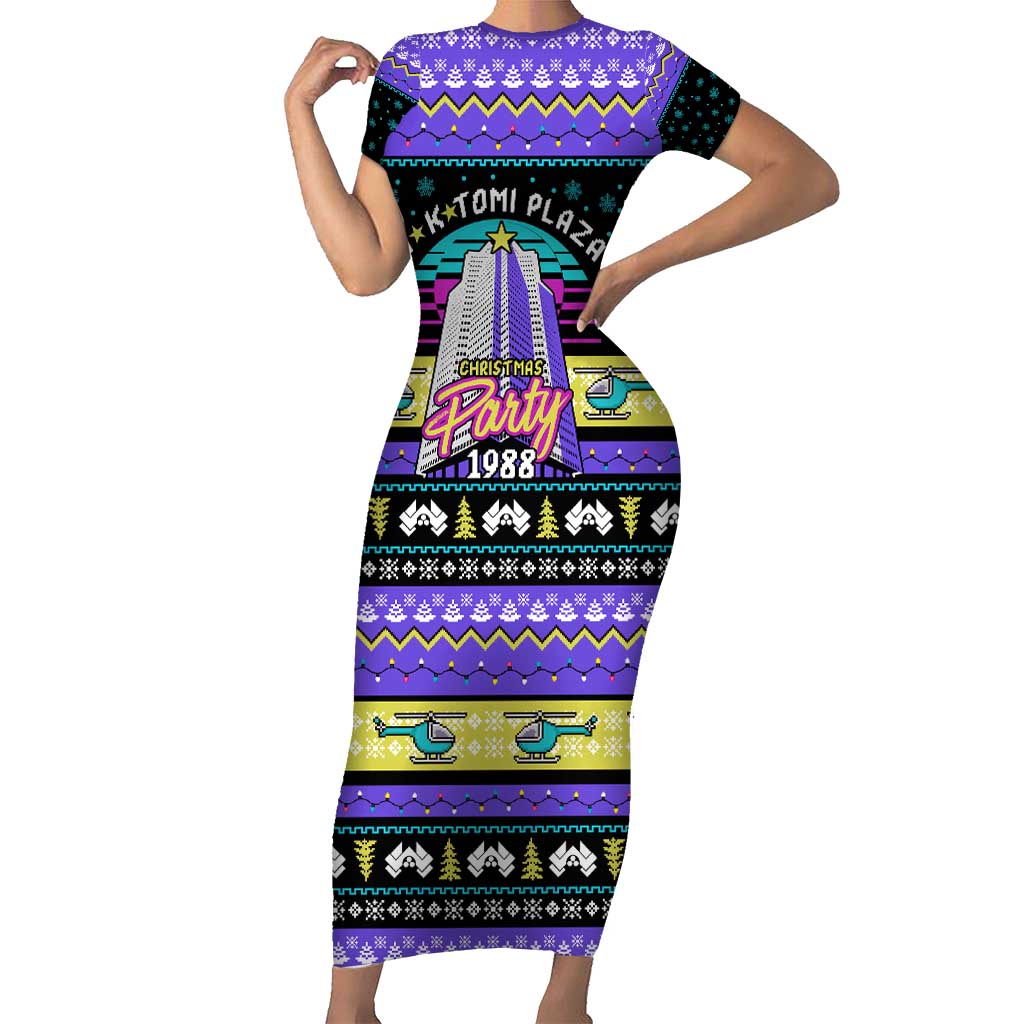 Christmas Party 1988 Nakatomi Plaza Family Matching Short Sleeve Bodycon Dress and Hawaiian Shirt Xmas Holiday Patterns - Wonder Print Shop