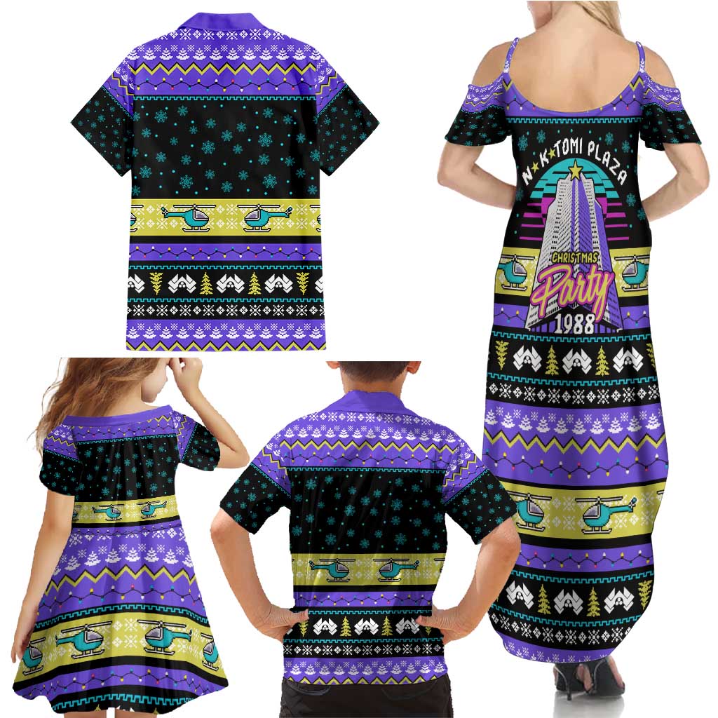 Christmas Party 1988 Nakatomi Plaza Family Matching Summer Maxi Dress and Hawaiian Shirt Xmas Holiday Patterns - Wonder Print Shop