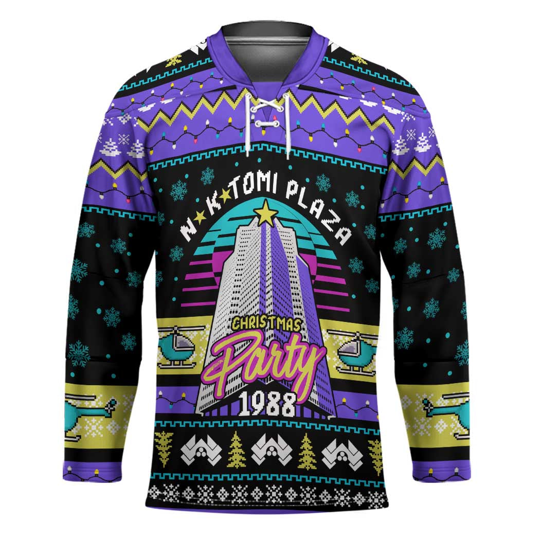 Christmas Party 1988 Nakatomi Plaza Hockey Jersey Xmas Holiday Patterns - Wonder Print Shop
