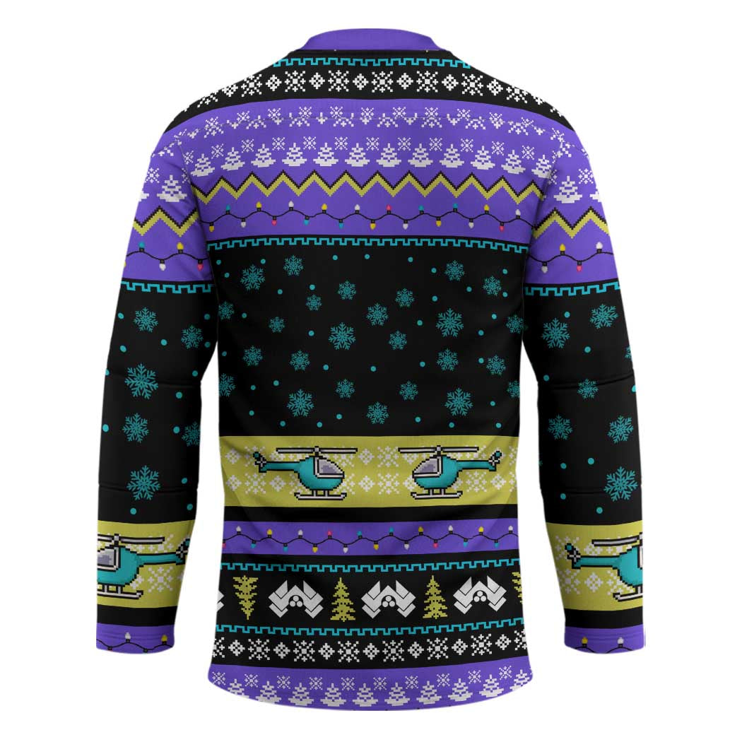 Christmas Party 1988 Nakatomi Plaza Hockey Jersey Xmas Holiday Patterns - Wonder Print Shop