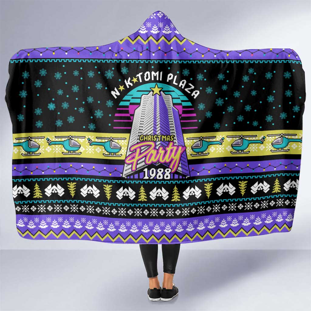 Christmas Party 1988 Nakatomi Plaza Hooded Blanket Xmas Holiday Patterns - Wonder Print Shop